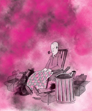 illustratie uit het boek Grijs aan Zet (Hans Vermandere - mmix)