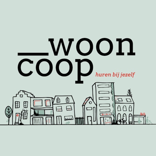Logo wooncoop op achtergrond